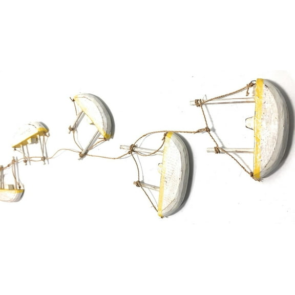 Garland W/ Cluster Of 5 Sailboats 22" - Wall Hanging Nautical Decor | #Ata18005y