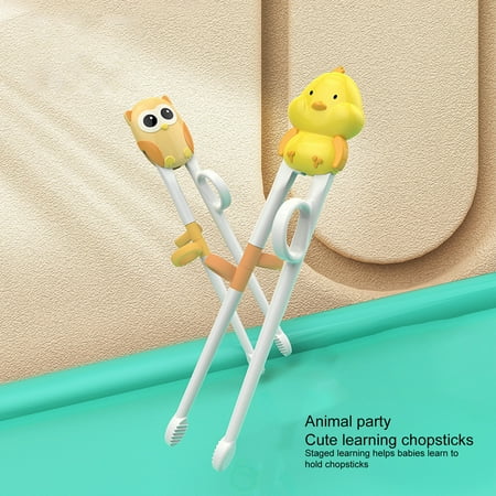 

Waroomhouse 1 Pair Kids Chopsticks Adorable Cartoon Design Healthy Lovely Owl/Chick Patterns Training Chopsticks for Baby