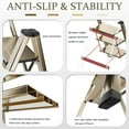 thumbnail image 2 of 3 Step Lightweight Folding Ladder for Home, 330lbs Aluminum Step Ladder Anti-Slip for Kitchen, Step Stool Foldable Adults for Closet, 330lbs - Champagne Gold, 2 of 7