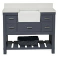 thumbnail image 6 of Charlotte 48" Farmhouse Bathroom Vanity with Marine Gray Cabinet and Quartz Top, 6 of 7