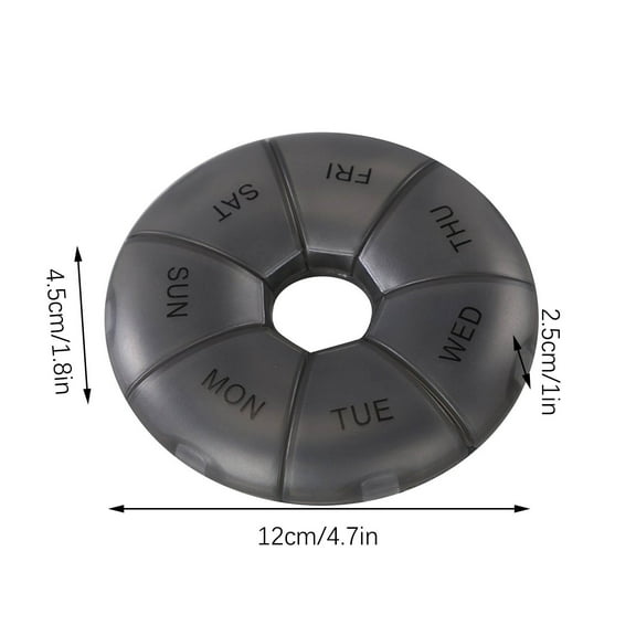shyuyusa 1pc Reminder:7 Day Weekly Pill Round Organizer, Shystech Large Pill Case Pill Box 1 Time A Day For Pills/Medication/Supplements/Vitamin