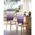 thumbnail image 3 of nqOlkjepod Purple Ombre Chair Covers Set of 6, Decorative Chair Back Cover, Farmhouse Vintage Wooden Striped Dining Room Chair Slipcovers Removable Chair Protectors Covers for Party Banquet, 3 of 7