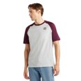 thumbnail image 1 of Umbro - Camiseta Core Logotipo Mangas en Contraste para Hombre (Gris Jaspeado, Púrpura Potente), 1 of 3