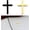 Black+Golden, variant on chasenew Metal Jesus Christ Cross Badge Stickers, 2.5"×1.8" Alloy 3D Individual Car Cross Sticker, Self Adhesive Scratch Covering Metal Cross Auto Emblem Decal for Car Body Fender Tail (Golden)