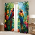 thumbnail image 2 of Erosebridal Rideaux Perroquet Amusants Lot de 2 (42x63), Plante de Jungle 30 %-50 % Rideaux Occultants, Décoration Florale Rouge, 2 of 5