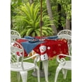thumbnail image 2 of Outdoor Tablecloth with Umbrella Hole and Zipper, Red Christmas Round Table Cloth 60 Inch Waterproof Tablecloth, Snowman Xmas Snowflake Gifts Winter Picnic Table Cover for Patio Camping, 2 of 7