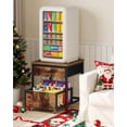 thumbnail image 2 of End Table, 19.7 Inch Square Side Table, Mini Fridge Stand with Storage, Nightstand with Mobile Basket Cart, for Living Room, Bedroom, 2 of 9