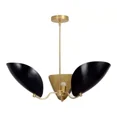 thumbnail image 4 of Sputnik Mid Century Brass Light Modern Chandelier Curved Pendant Raw chandelier With Black Matt Powder Coat, 4 of 4