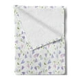 thumbnail image 2 of Flower Soft Flannel Fleece Throw Blanket, Soft Toned Iris Autumn Blooming Crocus Petals Garden Leaf Flourishing, Cozy Plush for Indoor and Outdoor Use, 50" x 70", Lavender Green, by Ambesonne, 2 of 5