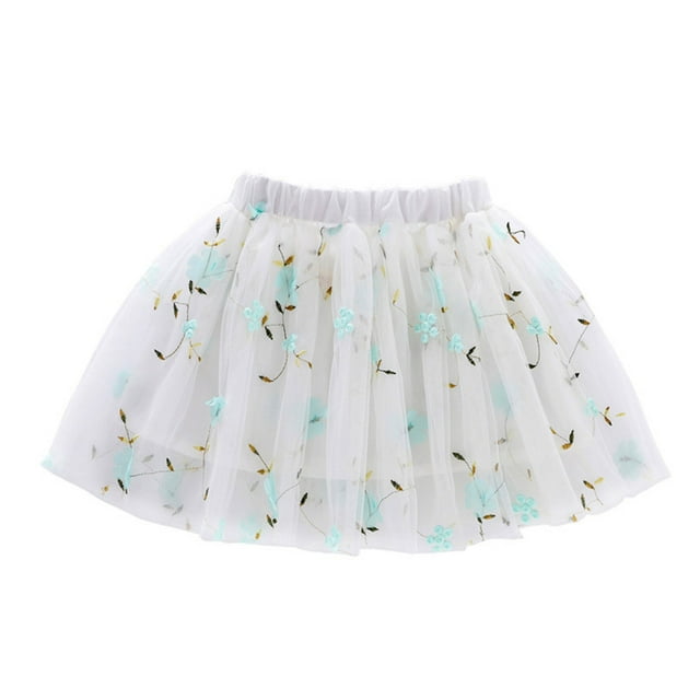 Birdeem Toddler Girls Cute Party Dance Solid Color Embroidery Net Yarn Tulle Princess Dress Skirt