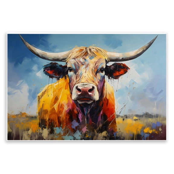 Stupell Industries Moody Longhorn Portrait Wall Plaque Art design by LSR Creative Studio, 10 x 15