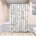 thumbnail image 6 of 4-Piece Bathroom Set with Waterproof Shower Curtain with Non-Slip Bath Mat, U-Shaped Mat & Toilet Lid Cover Easter Bunnies and Willow Branches, 6 of 8