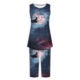 thumbnail image 5 of Tnhcen Women's Halloween Pajama Set 2 Piece Tank Top and Capri Pants Halloween Print Loungewear Soft Stretch Summer Sleepwear Plus Size S-2XL, 5 of 6