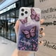 thumbnail image 1 of Para Samsung Galaxy A23 A13 4G F23 M32 5G A22 M13 M32 M22 F22 4G A20S A20 A30 Glitter Liquid Case Mariposa Melocotón Flor Bling Dinámica Arena Movediza Brillante Cubierta Trasera Gao Jiahui unisex, 1 of 2