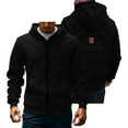 thumbnail image 2 of DDAPJ pyju Mens Backpack Hoodie Full Zipper Long Sleeve Creative Hoodies Casual Travel Hooded Sweatshirts with Backpack Black L, 2 of 7