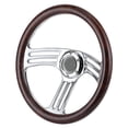 thumbnail image 2 of Wood Steering Wheel Steering Wheel Horn Button Wood Grain Grip Car Modified Accessory Vintage Steering Wheel Factory For Car, 2 of 8