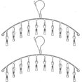 thumbnail image 1 of Stainless Steel Laundry Drying Rack Clothes Hanger With 10 Clips Sock Hanger For Washing Line, 1 of 1
