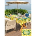 thumbnail image 5 of Outdoor Tablecloth with Umbrella Hole for Patio/Picnic/Party/Camping, Yellow Lemon Waterproof Table Cloth Rectangle Table Cover Washable, Summer Botanical Blue Yellow Buffalo Plaid (52"x 70"), 5 of 8