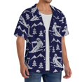 thumbnail image 2 of Naloa Abstract Skiing Men's Loose Fit Cuban Collar Short-Sleeve Shirt, Hawaiian Shirts, Mens Shirts Casual for Everyday Wear Outings-Large, 2 of 5