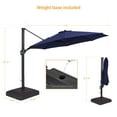 thumbnail image 3 of FLAME&SHADE 11ft Patio Offset Outdoor Hanging Umbrella w/Base,360 Degree Rotating for Backyard, Garden and Deck,Navy Blue, 3 of 9