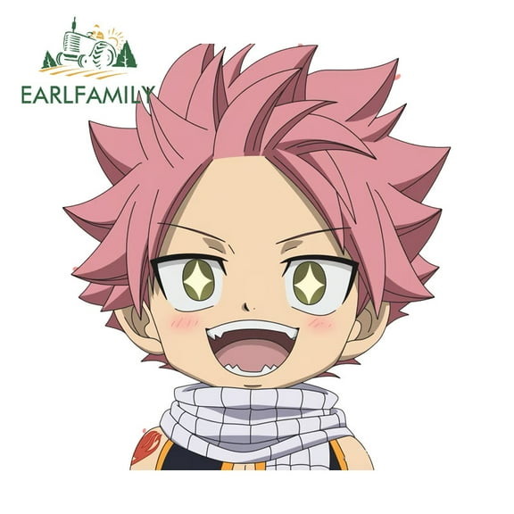 EARLFAMILY 5.1" Natsu Dragneel Car Sticker Fashionable Waterproof Motorcycle Luggage Skateboard Windshield Truck Vinyl Decals Occlusion Scratch Car Goods