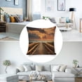 thumbnail image 3 of Wooden walkway ocean suns Linen toss pillowcase Decoration pillowcase Gift preferred 20x20" Cushion cover 1 set Sofa pillowcase Sofa bedroom living room car, 3 of 8