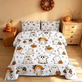 thumbnail image 3 of Homewish Funny Spooky Animal Queen Comforter Set, Halloween Pumpkin Lantern Comforter Sets Queen, Off White Orange, Black Reversible, 3 Pieces 1 Comforter and 2 Pillowcases, 3 of 6