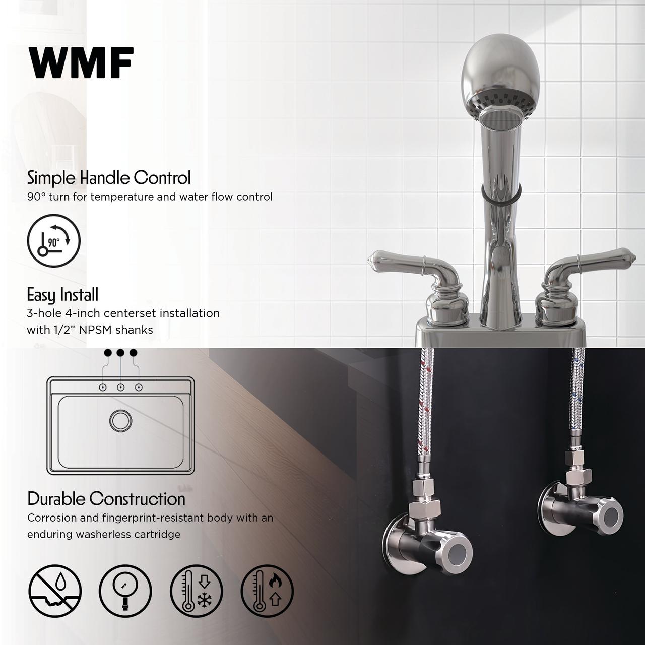 WMF-4226224PO-ATP-CP - Universal Laundry Tub Faucet Pull Out Spray Spout, Non-metallic ABS Plastic, Chrome Finish