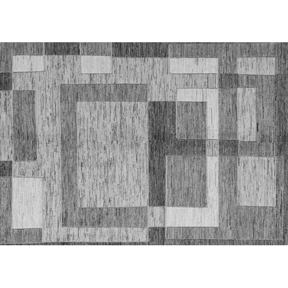 Ahgly Company Indoor Rectangle Abstract Gray Modern Area Rugs, 5' x 7'