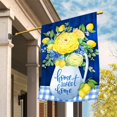 thumbnail image 5 of Home Sweet Home Blue and Yellow Flower Lemon Decoration Spring Summer Floral House Flag Buffalo Check Plaid Seasonal Holiday Outdoor Yard Banner 28" x 40", 5 of 6