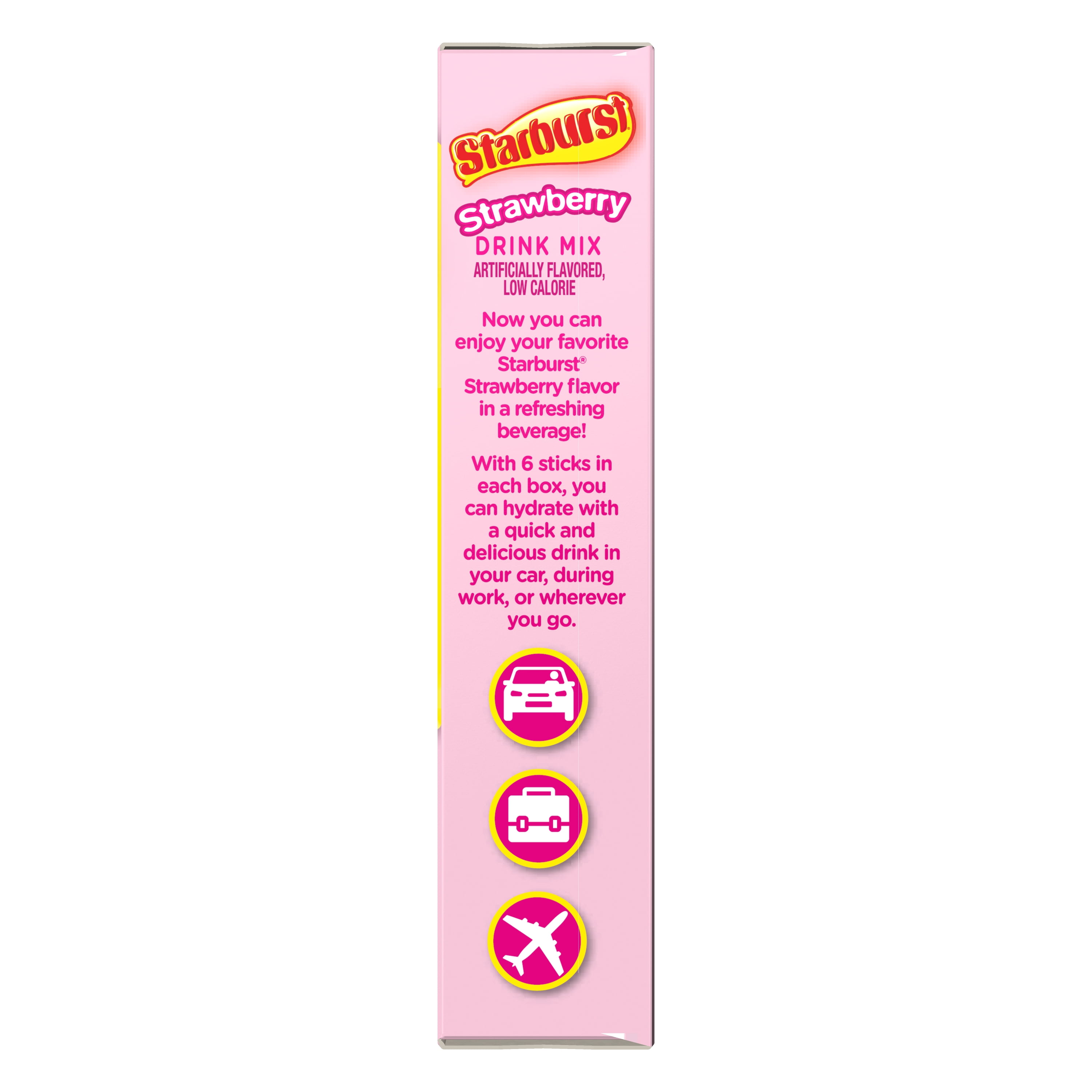 Starburst Zero Sugar Singles-to-Go Powdered Drink Mix All Pink Strawberry 6 Count Packets