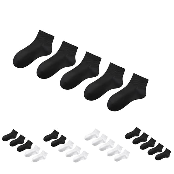 CNEJRHG 1Pair Mens Cotton Socks Summer Sweat Absorbent Mid Tube Socks lack Business Sports Casual Above Ankle Crew Stockings White