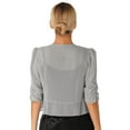 thumbnail image 2 of HULIJA Womens Half Sleeve Chiffon Open Bolero Shrug Cardigan Casual Party Dress Cover Up Outerwear Gray S, 2 of 6