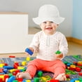 thumbnail image 3 of Baby Summer Bucket Hat Sun Protection Infant Wide Brim Fisherman Hat with Chin Strap, 3 of 6