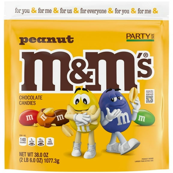 2 Pack - M&M'S Peanut Milk Chocolate Candy - Party Size - 38 oz