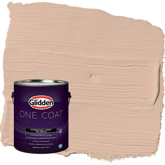 Glidden One Coat Cinnamon Ice / Orange Semi-Gloss Exterior Paint with Primer, 1 Gallon