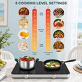 Induction Knob Double Induction Cooktop with Knob Control, Portable Countertop Burner ...