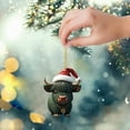 thumbnail image 2 of KCEHTA Cow Christmas Ornaments, Highland Cow Ornaments for Christmas Tree, 2D Acrylic Cartoon Highland Cow Pendant, Highland Cow Hanging Decorations for Christmas Home Party Decor, 2 of 7