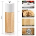 thumbnail image 2 of Oak Wood Salt and Pepper Mill Set with Adjustable Ceramic Grinder 6.5 inch", 2 of 5