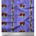 thumbnail image 1 of Soimoi Purple Rayon Fabric Leaves & Floral Printed Fabric 1 Yard 42 Inch Wide, 1 of 3