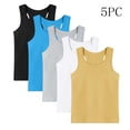 thumbnail image 2 of Maean 5 Pack Toddler Tank Tops Kids Undershirts Cotton Soft Round Neck Undershirt for Boys Girls, 2 of 7