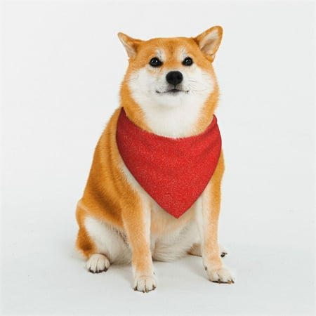 Honeii Red Glitter Print Pet Scarf Dog Bandanas for Dogs Triangle Dog Scarfs Bandana Pet Cute Scarf Bibs for Small Medium Dogs and Cat-Large