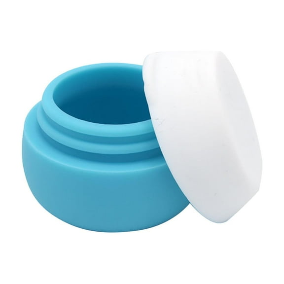 Blue Silicone Travel Cosmetics Dispenser, Gemice Travel Containers for Toiletries Silicone Jars Approved Travel Size Containers Leak Proof Travel Accessories with Lid for Cosmetic Makeup Body Hand