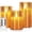 Gold, variant on HIDAWN Flameless Candles Flickering with Remote and Timer,3D Wick Acrylic Electric Fake Candles, Battery Operated LED Pillar Candle-White4''x5''x6''