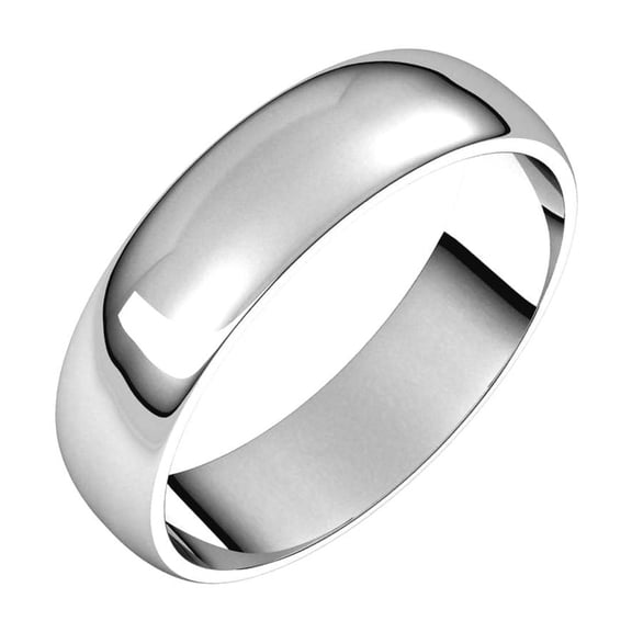 925 Sterling Silver Half Round 5mm Lightweight Half Round Light Band Size 11 Ring for Women and Men