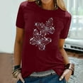 thumbnail image 2 of Lenago Women's Shirt Tees Funny Cute Short Sleeve Fall T Shirt Butterfly Print Shirt Gift Tops Blouse Gift For Women, 2 of 7