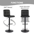 thumbnail image 4 of Set of 2 PU Leather Bar Stools with Large 41.5cm Base, Swivel Counter Height Barstools with Back and Footrest, Height Adjustable Armless Kitchen Island Stool Dining Chair, 4 of 9