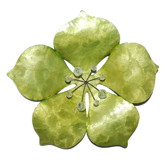 Eangee Home Design esh157 Mur Fleur Décor en Métal Vert