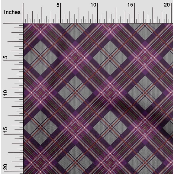 oneOone Cotton Flex Fabric Tartan Check Fabric Prints By Yard 40 Inch Wide