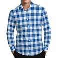 thumbnail image 2 of PNTUTB Men's Fashion Collared Button Down Checkered Print Shirts Casual Long Sleeve Everyday Comfortable Blouses, 2 of 6